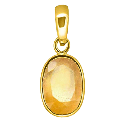 Golden-Yellow Yellow Sapphire Pendant - Jupiter's Blessing | Brahmatells - BrahmatellsStore