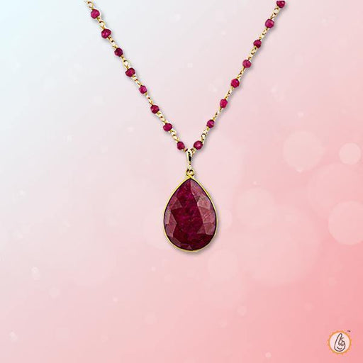 Natural Pear-Drop Ruby Manak Pendant - Unleash Your Power | Brahmatells - BrahmatellsStore