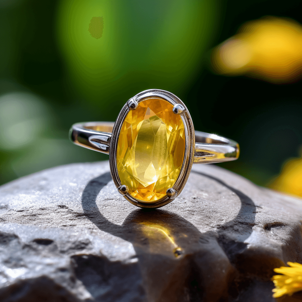 pukhraj stone rings