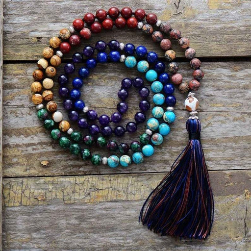 108 Beads Mala Necklace-Mala Prayer Tassel Necklace-Spiritual Yoga Meditation Balance Necklace Mental Health Protection - BrahmatellsStore