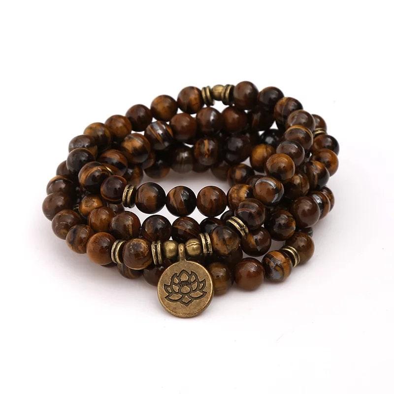 108 Tiger Eye Stone Mala - Enhance Focus & Clarity | Brahmatells - BrahmatellsStore
