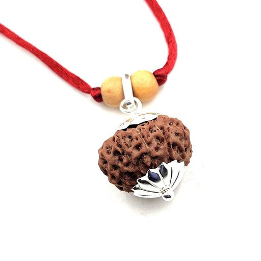 10 Mukhi Rudraksha Silver Cap Pendant - Divine Shield of Lord Vishnu | Brahmatells - BrahmatellsStore