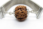 5 Mukhi Rudraksha Bracelet with Silver Pendant - Spiritual Elegance | Brahmatells - BrahmatellsStore