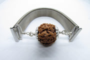 5 Mukhi Rudraksha Bracelet with Silver Pendant - Spiritual Elegance | Brahmatells - BrahmatellsStore