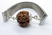5 Mukhi Rudraksha Bracelet with Silver Pendant - Spiritual Elegance | Brahmatells - BrahmatellsStore