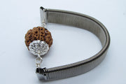 5 Mukhi Rudraksha Bracelet with Silver Pendant - Spiritual Elegance | Brahmatells - BrahmatellsStore