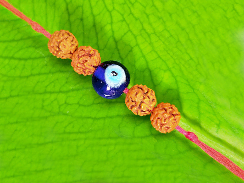 5 Mukhi Rudrasha With Evil Eye Protection - BrahmatellsStore