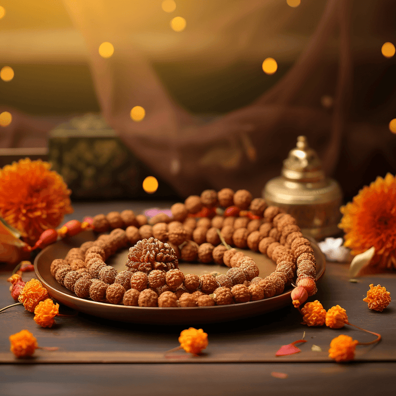 6 Mukhi Rudraksha Mala 108 Beads for Meditation | Brahmatells Spiritual Jewelry - BrahmatellsStore