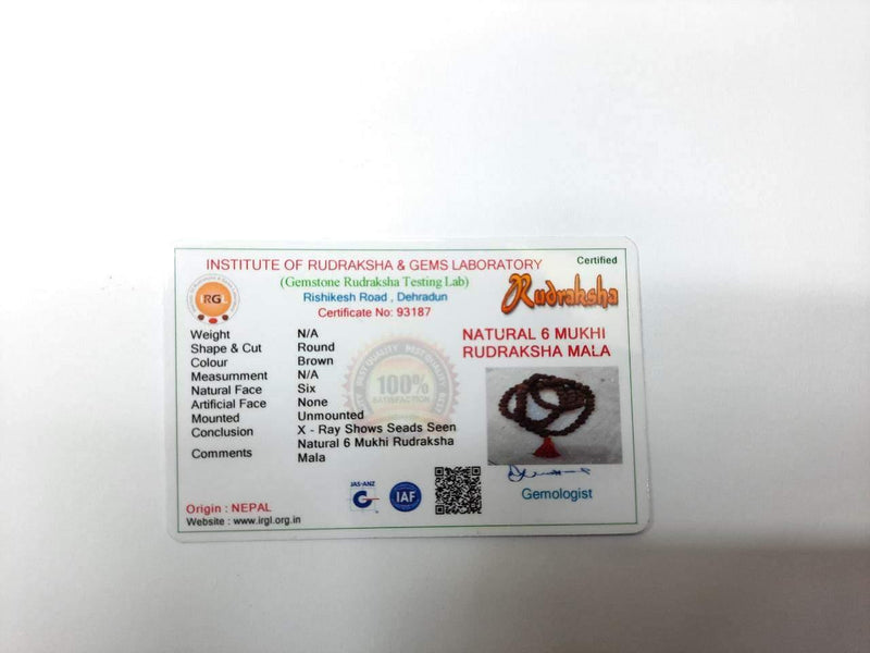 6 Mukhi Rudraksha Mala 108 Beads for Meditation | Brahmatells Spiritual Jewelry - BrahmatellsStore