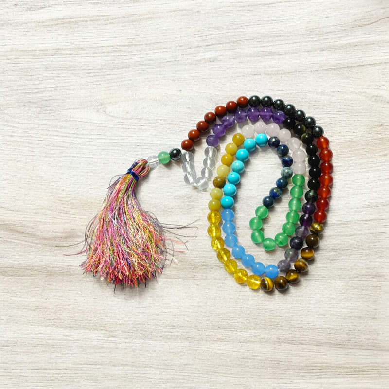 7 Chakra Activation Crystal Mala – Spiritual Balance & Energy Healing - BrahmatellsStore