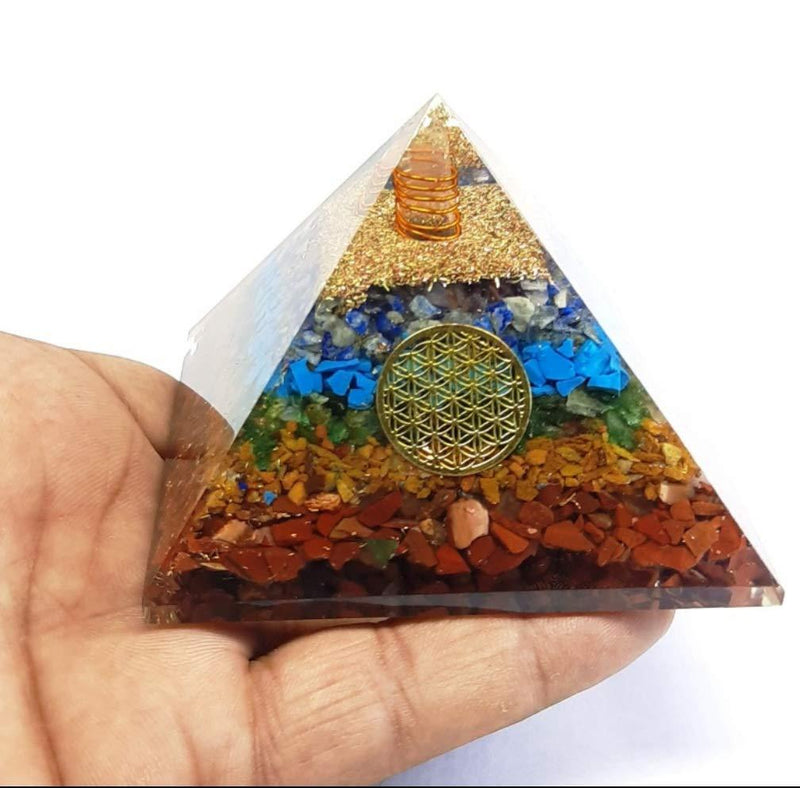 7 Chakra EMF Protection Pyramid Meditation Crystal Healing - BrahmatellsStore