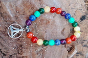 7 Chakra Healing Bracelets with Hematite & Spiritual Symbols | Brahmatells - BrahmatellsStore