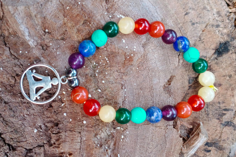 7 Chakra Healing Bracelets with Hematite & Spiritual Symbols | Brahmatells - BrahmatellsStore