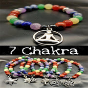 7 Chakra Healing Bracelets with Hematite & Spiritual Symbols | Brahmatells - BrahmatellsStore