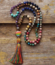 7 Chakra Healing Mala Necklace - 108 Natural Stone Beads for Meditation & Spiritual Protection | Brahmatells - BrahmatellsStore