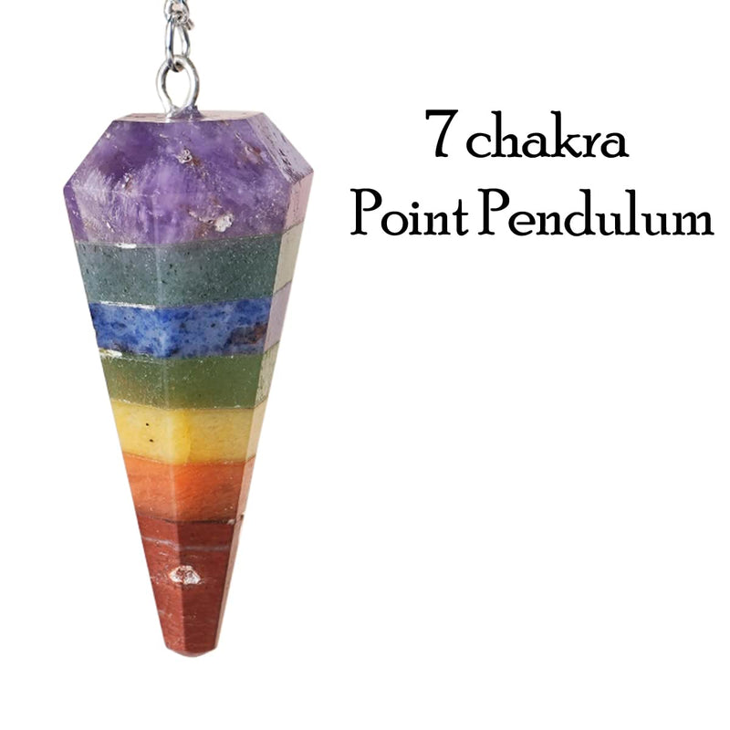 7 Chakra Pendulum Dowser Stone | Crystal Healing by Brahmatells - BrahmatellsStore