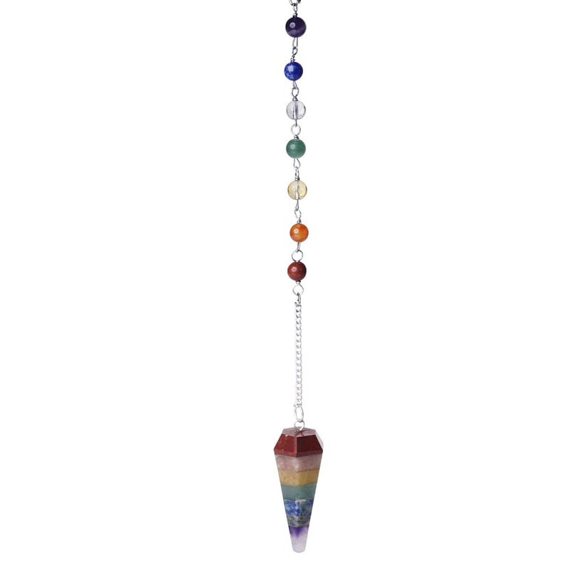 7 Chakra Pendulum Dowser Stone | Crystal Healing by Brahmatells - BrahmatellsStore