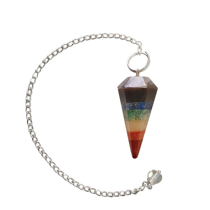 7 Chakra Pendulum Dowser Stone | Crystal Healing by Brahmatells - BrahmatellsStore