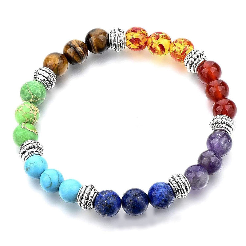7 Chakra Reiki Gemstone Bracelet | Triple Protection for Men & Women - BrahmatellsStore