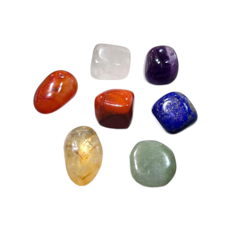 7 Chakra Stones Set for Reiki Healing - Chakra Balancing Tumbles Set - BrahmatellsStore