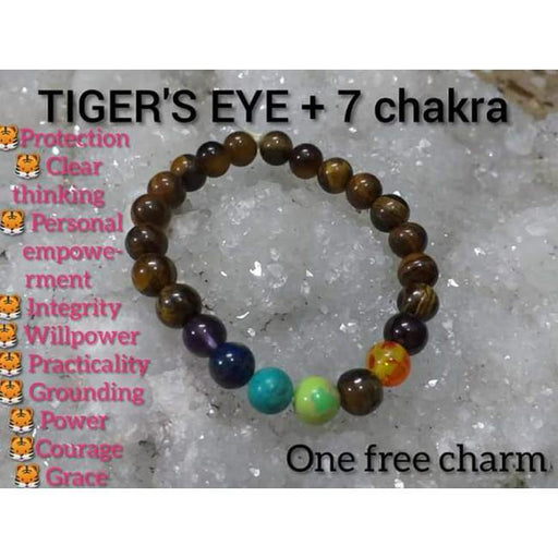 7 Chakra Tiger Eye Bracelet for Balance & Focus | Brahmatells - BrahmatellsStore