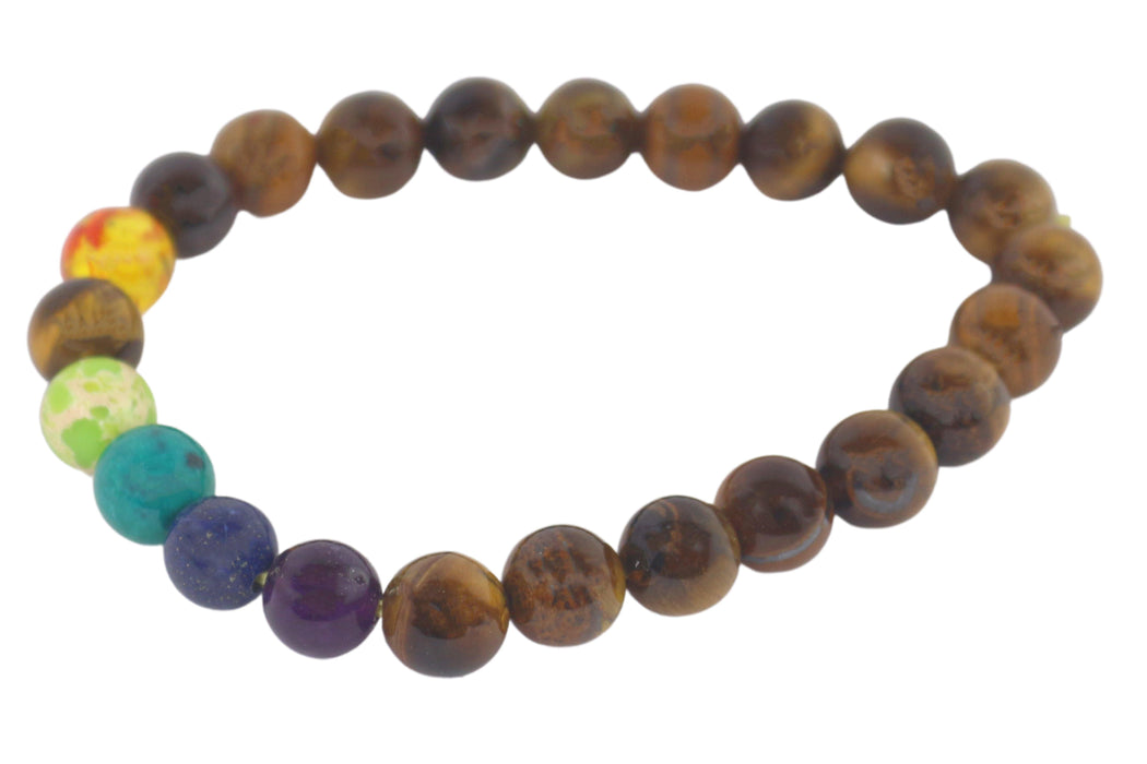 7 Chakra Tiger Eye Bracelet for Balance & Focus | Brahmatells - BrahmatellsStore