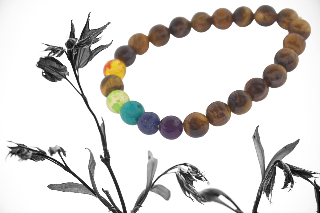 7 Chakra Tiger Eye Bracelet for Balance & Focus | Brahmatells - BrahmatellsStore