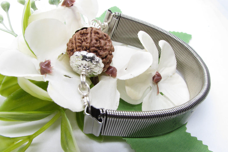 7 Mukhi Rudraksha Bracelet with Silver Pendant - Divine Blessings | Brahmatells - BrahmatellsStore