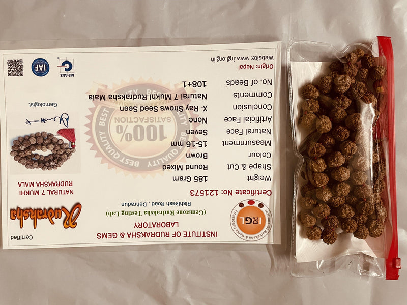 7 Mukhi Rudraksha Mala 108 Beads - Prosperity & Spiritual Growth | Brahmatells - BrahmatellsStore