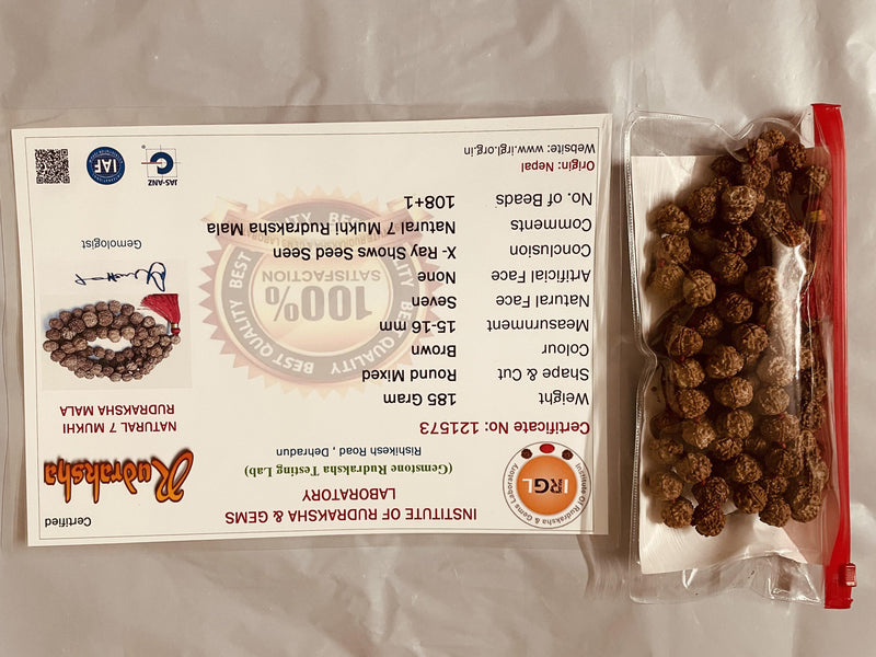 7 Mukhi Rudraksha Mala 108 Beads - Prosperity & Spiritual Growth | Brahmatells - BrahmatellsStore