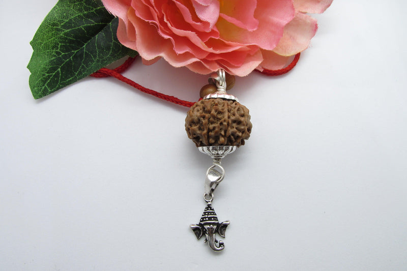 8 Mukhi Ganesha Rudraksha Pendant - Overcome Obstacles | Brahmatells - BrahmatellsStore