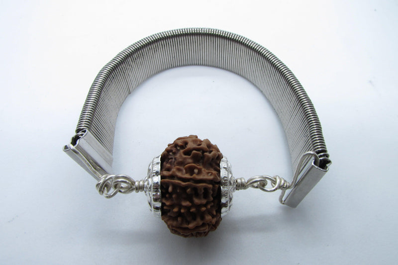 9 Mukhi Rudraksha Bracelet with Silver Pendant - Empowerment & Protection | Brahmatells - BrahmatellsStore