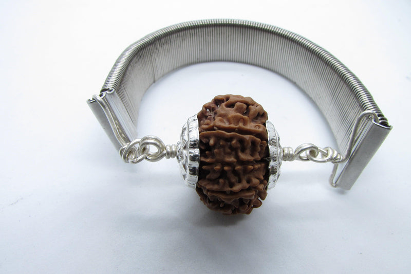 9 Mukhi Rudraksha Bracelet with Silver Pendant - Empowerment & Protection | Brahmatells - BrahmatellsStore