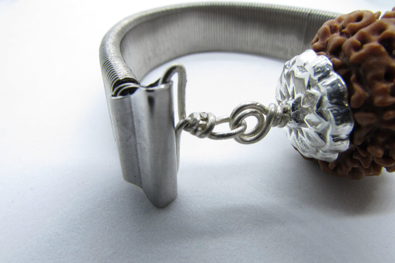 9 Mukhi Rudraksha Bracelet with Silver Pendant - Empowerment & Protection | Brahmatells - BrahmatellsStore