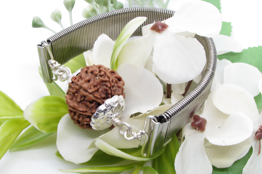 9 Mukhi Rudraksha Bracelet with Silver Pendant - Empowerment & Protection | Brahmatells - BrahmatellsStore