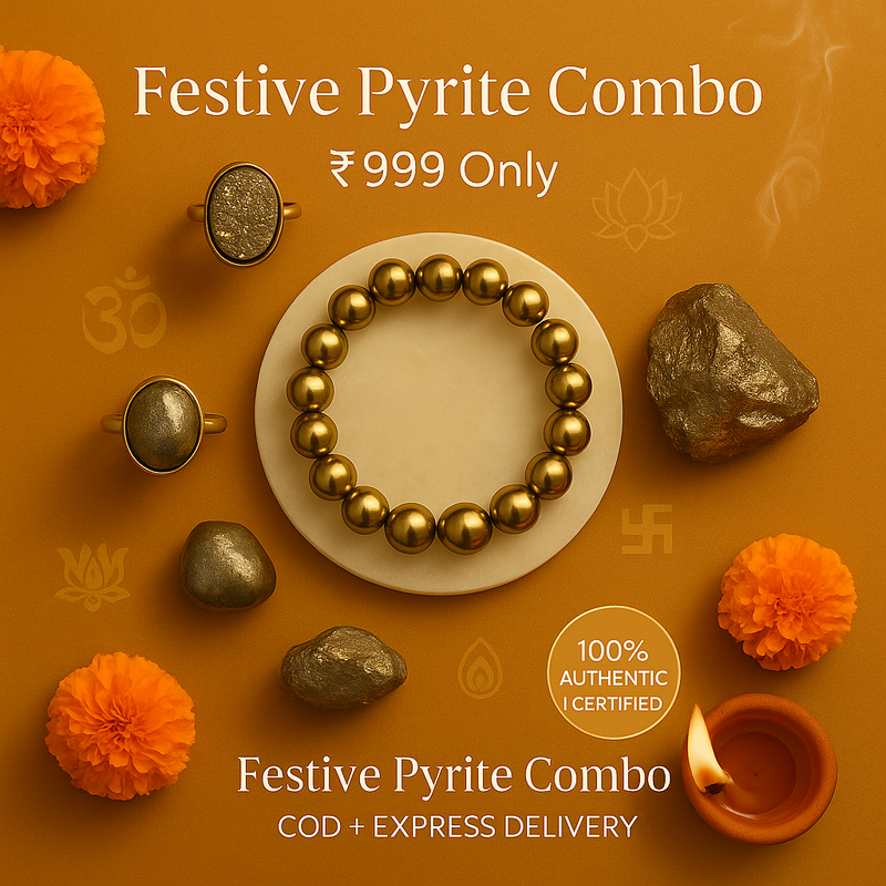 Pyrite Crystal Combo Sets – Bracelet, Ring & More | Brahmatells