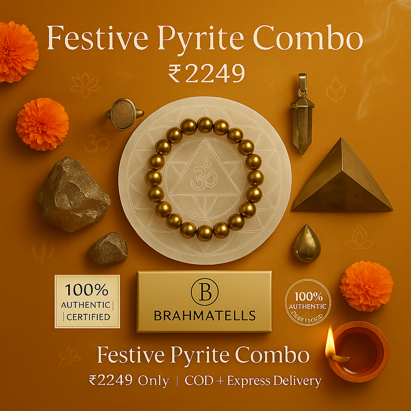 Pyrite Crystal Combo Sets – Bracelet, Ring & More | Brahmatells