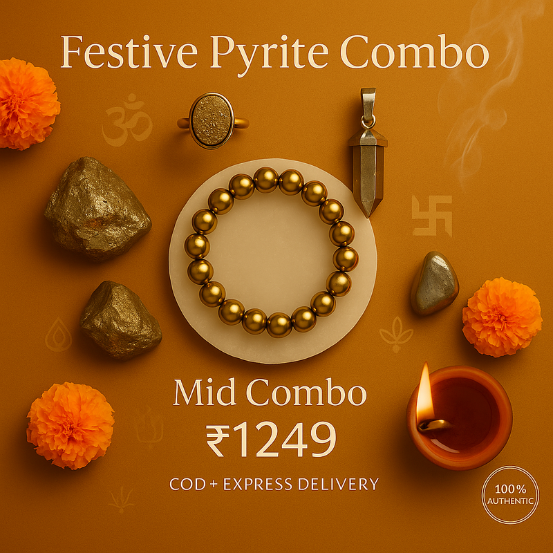 Pyrite Crystal Combo Sets – Bracelet, Ring & More | Brahmatells