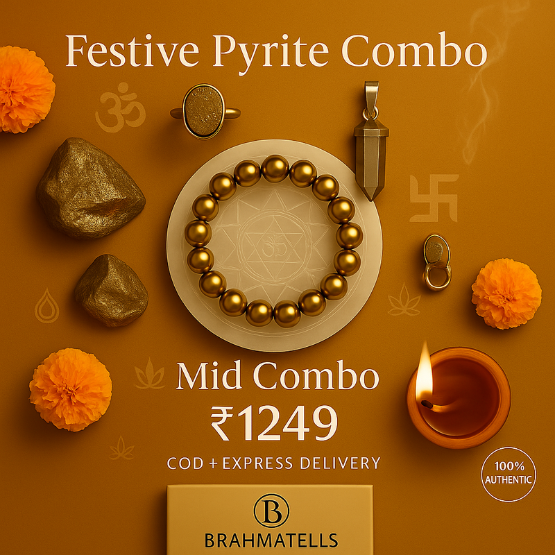 Pyrite Crystal Combo Sets – Bracelet, Ring & More | Brahmatells