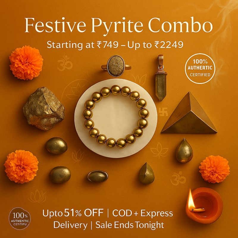 Pyrite Crystal Combo Sets – Bracelet, Ring & More | Brahmatells