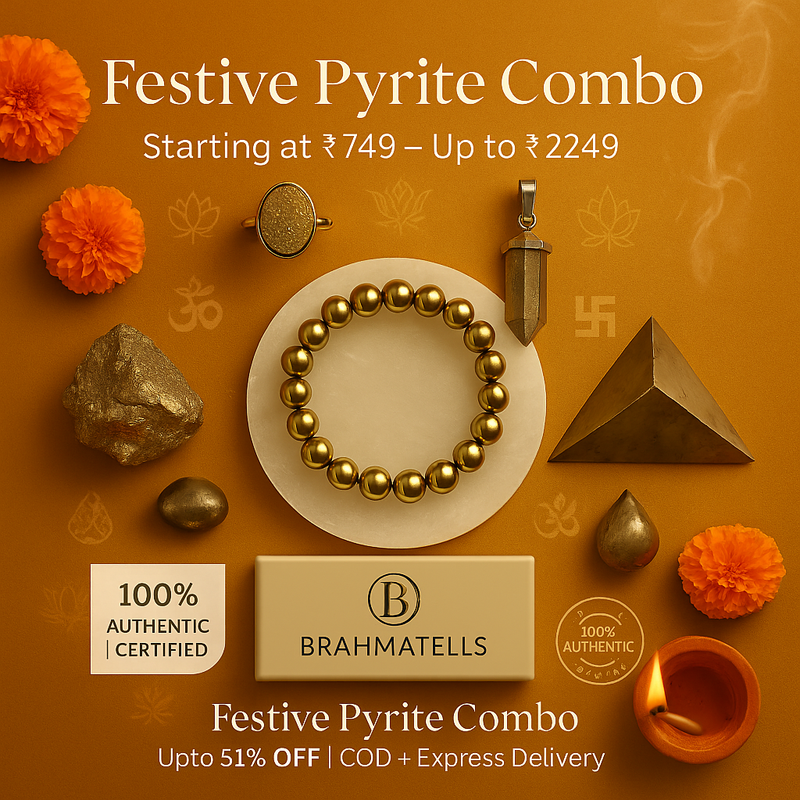 Pyrite Crystal Combo Sets – Bracelet, Ring & More | Brahmatells