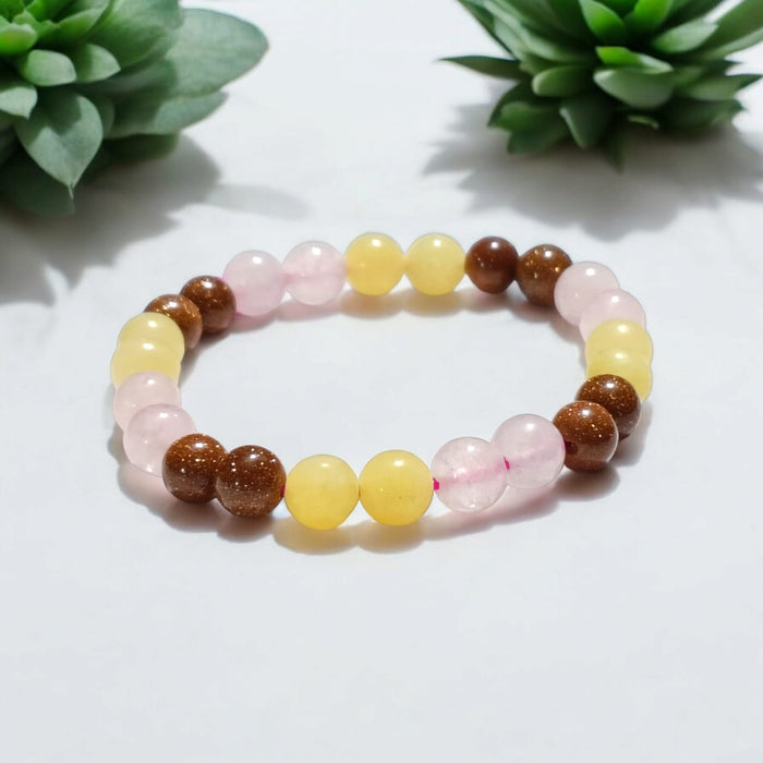 Happiness & Tranquility Gemstone Bracelet – Inner Peace & Balance