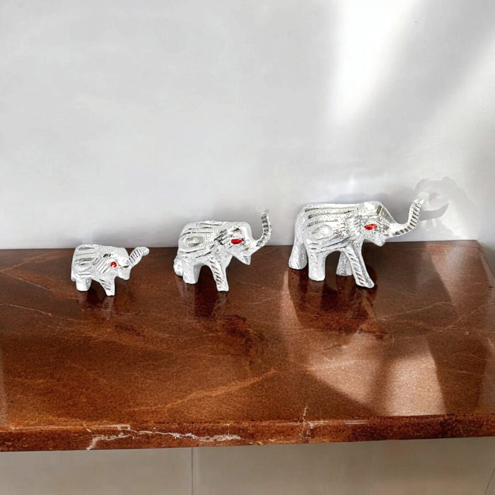 Silver Elephant Statue for Protection & Spiritual Growth | Brahmatells