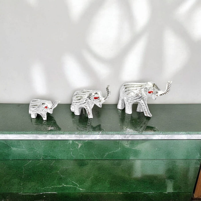 Silver Elephant Statue for Protection & Spiritual Growth | Brahmatells