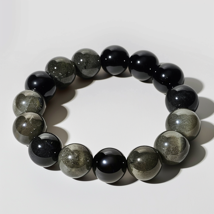 Pyrite and Black Obsidian Bracelet - Elegant Protection