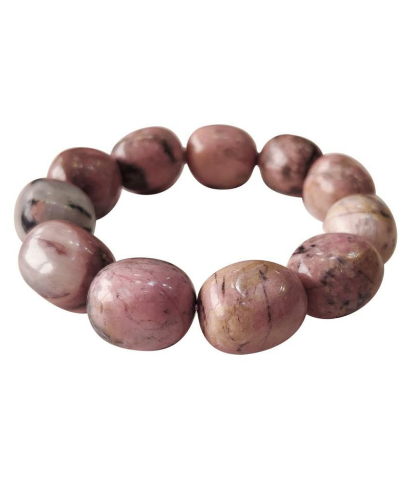 Rhodonite Tumble Bracelet – Natural Pink Gemstone Accessory