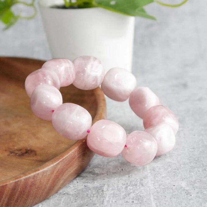 Rose Quartz Tumble Bracelet – Symbol of Love & Harmony