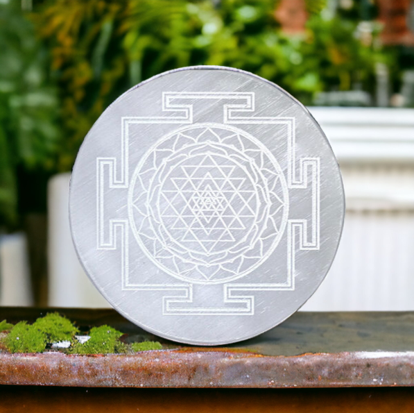 Brahmatells Selenite Shree Yantra Charging Plate.