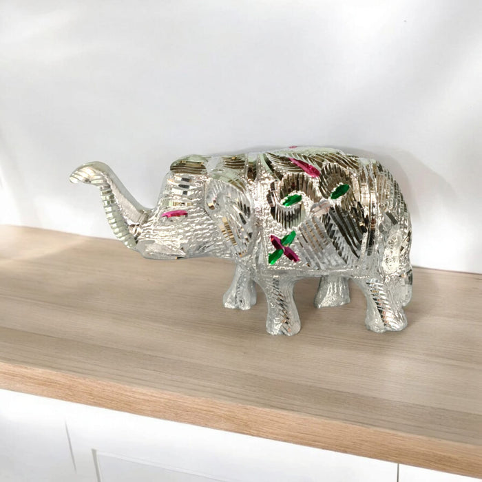 Silver Elephant Statue for Protection & Spiritual Growth | Brahmatells