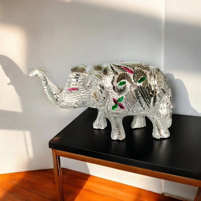 Silver Elephant Statue for Protection & Spiritual Growth | Brahmatells